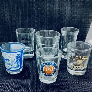 Lot of 6 Random Shot Glasses